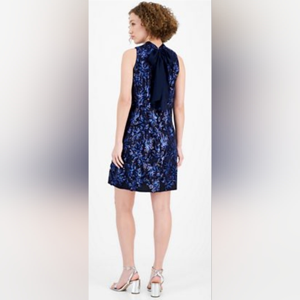 Signature by Robbie Bee Blue Sheath Halter Dress NWOT